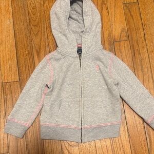 Gray Kids Hoodie with Pink Accents